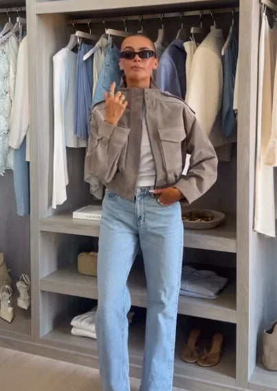 Veste courte effet suède Odette