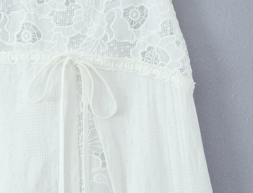 Ensemble haut en dentelle et jupe longue Nadège