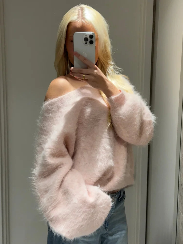Pull épaules dénudées effet mohair Juliette