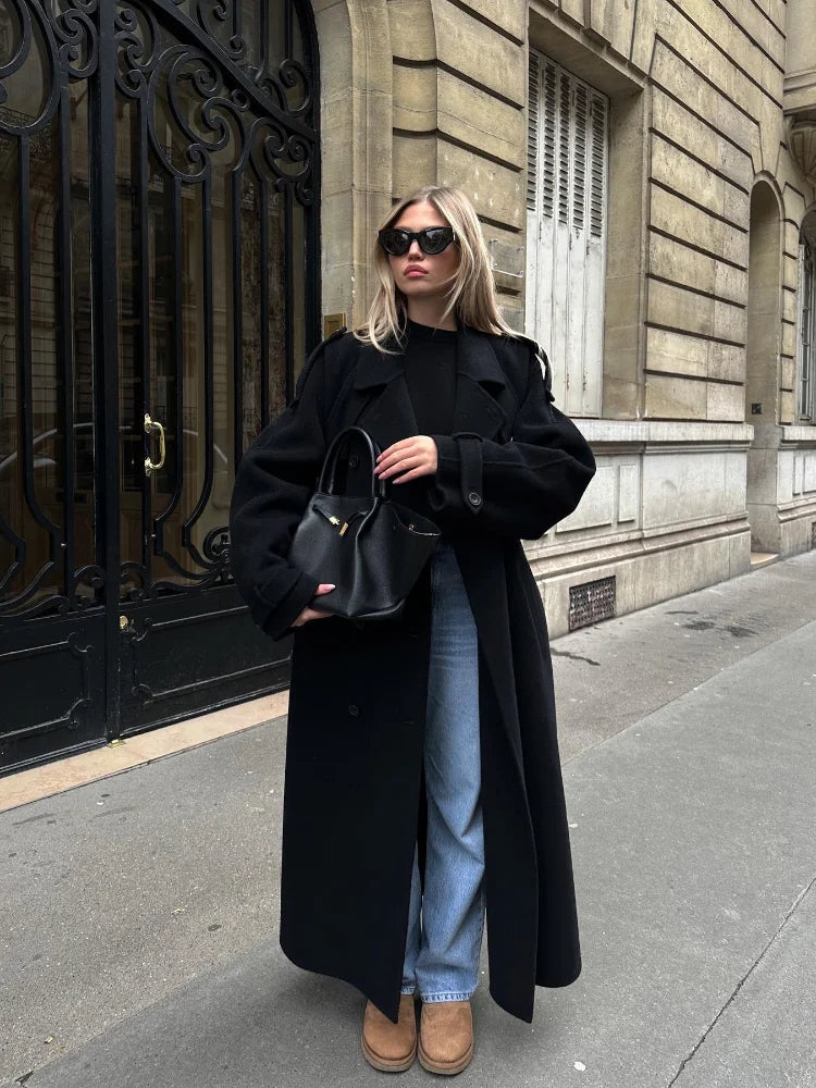 Manteau long ceinturé Édith