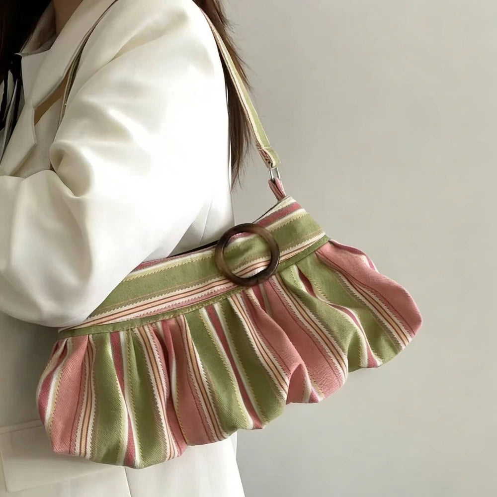 Sac porté épaule rayé et léopard Maya