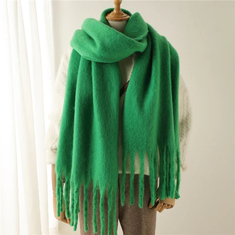 Grand foulard doux à franges Nadia