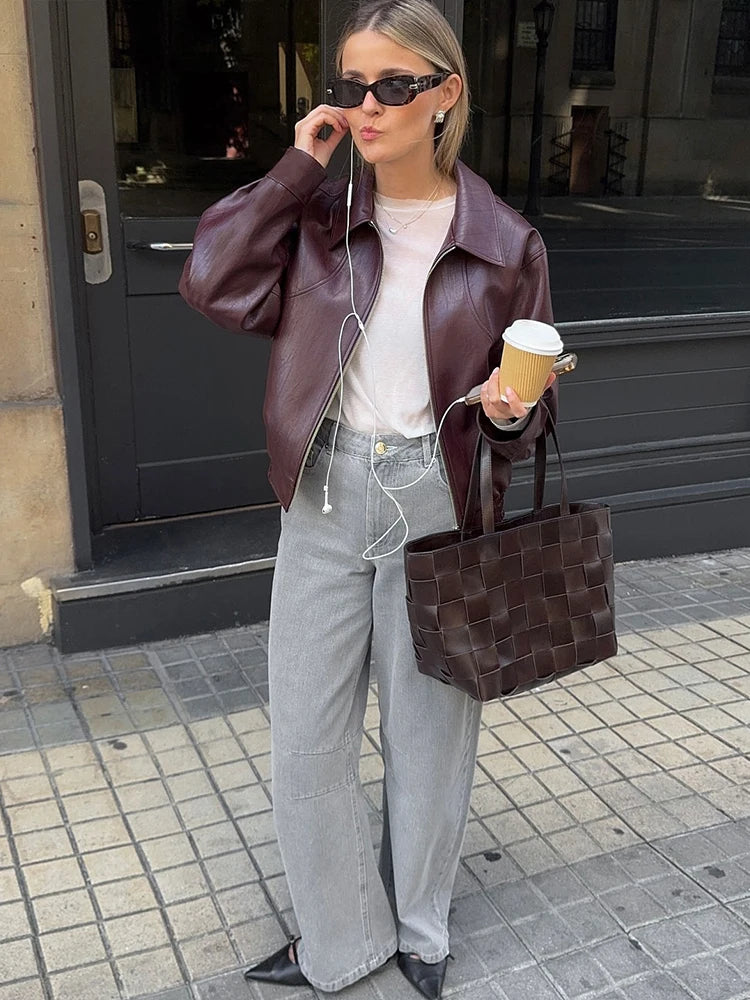 Veste zippée effet cuir Constance