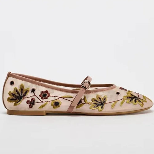 Ballerines en filet brodé Coline
