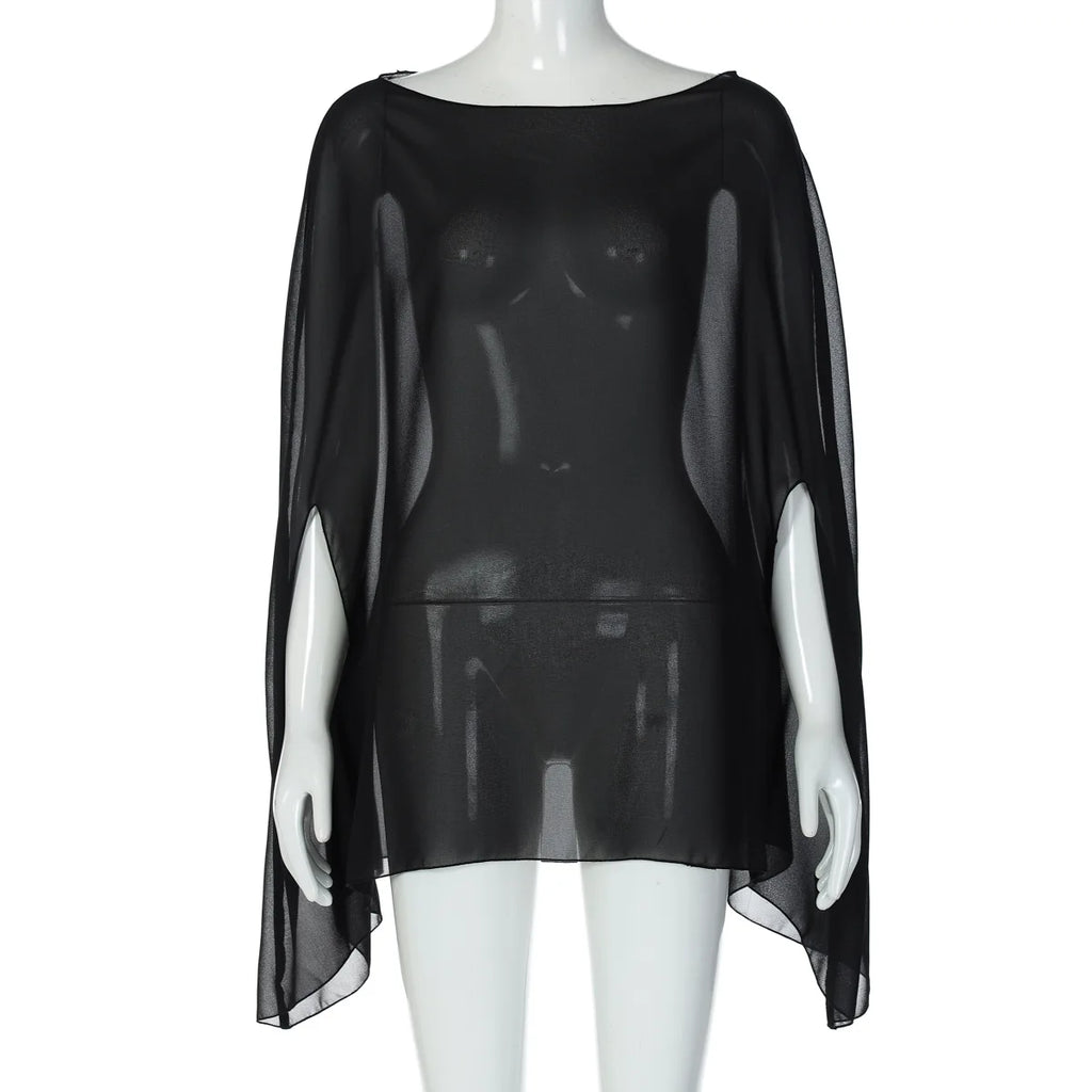 Blouse en mousseline transparente Ambre