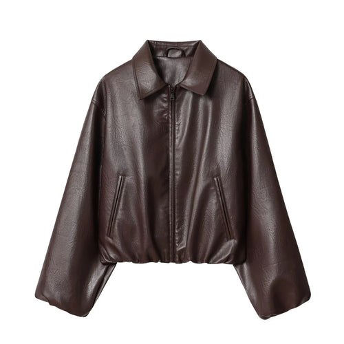 Blouson aviateur à revers effet cuir Ninon