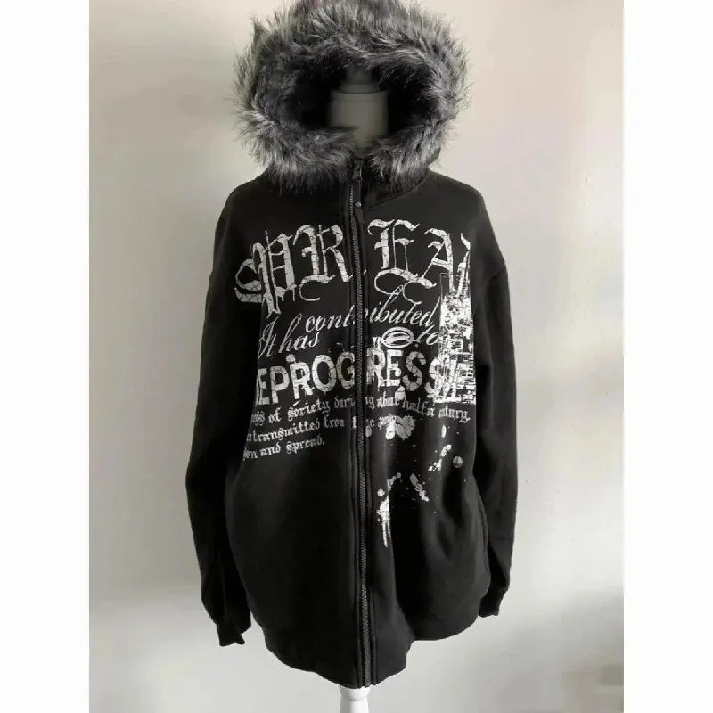 Cardigan zippé à capuche fourrée Héloïse