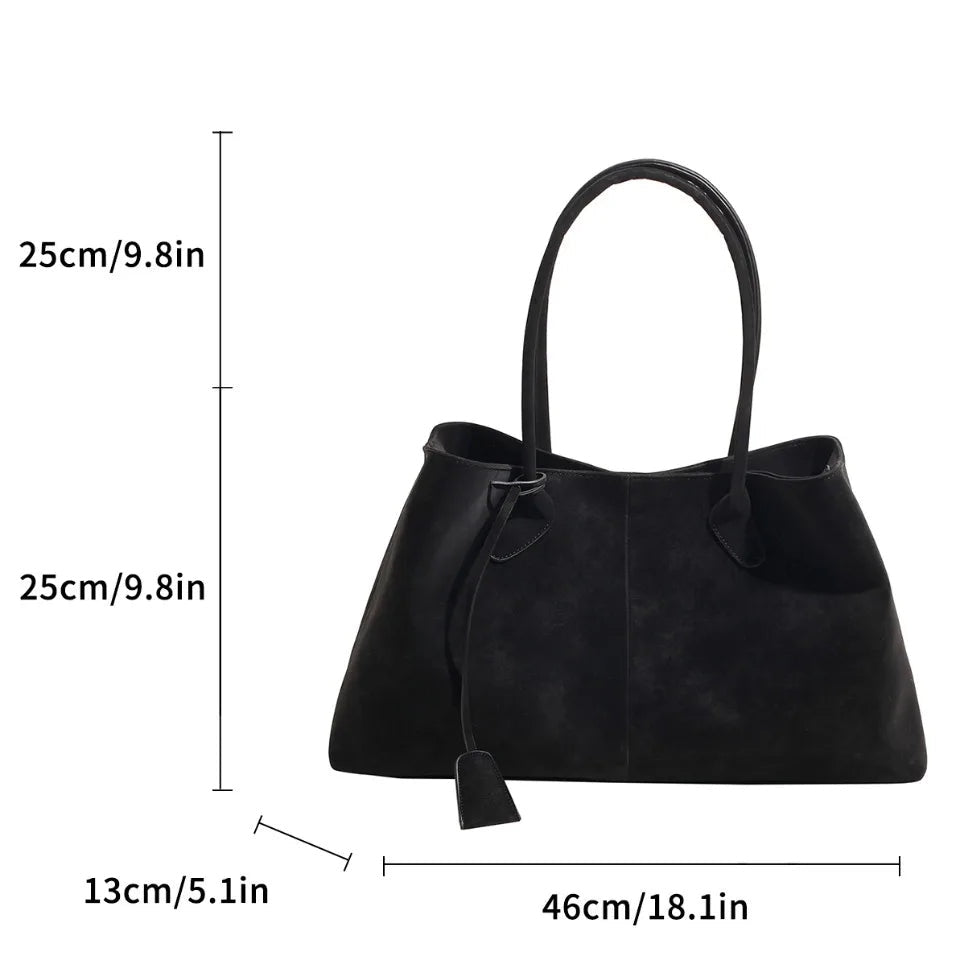 Grand sac porté épaule effet suède Augustine