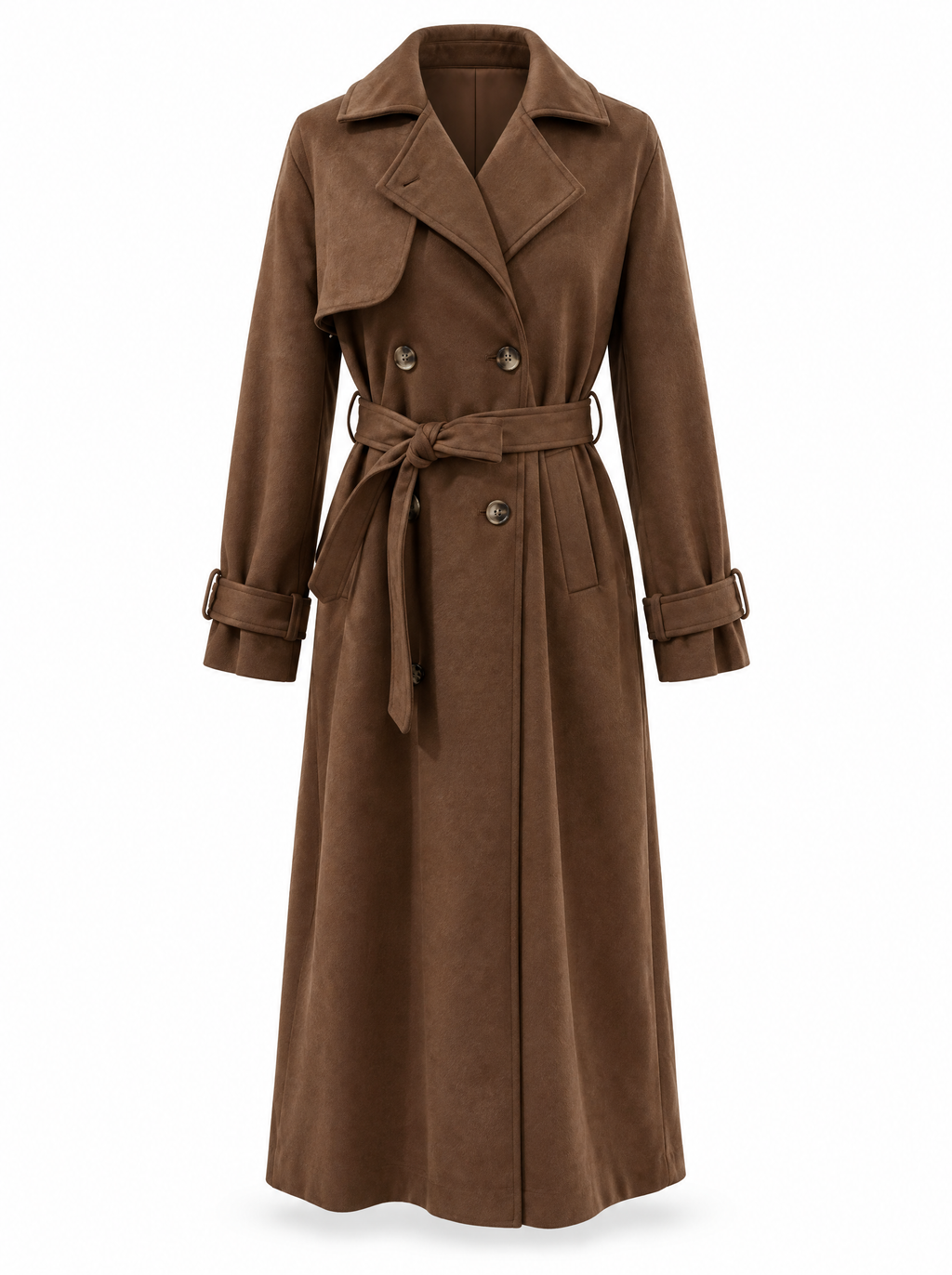 Manteau long à taille nouée Maëva