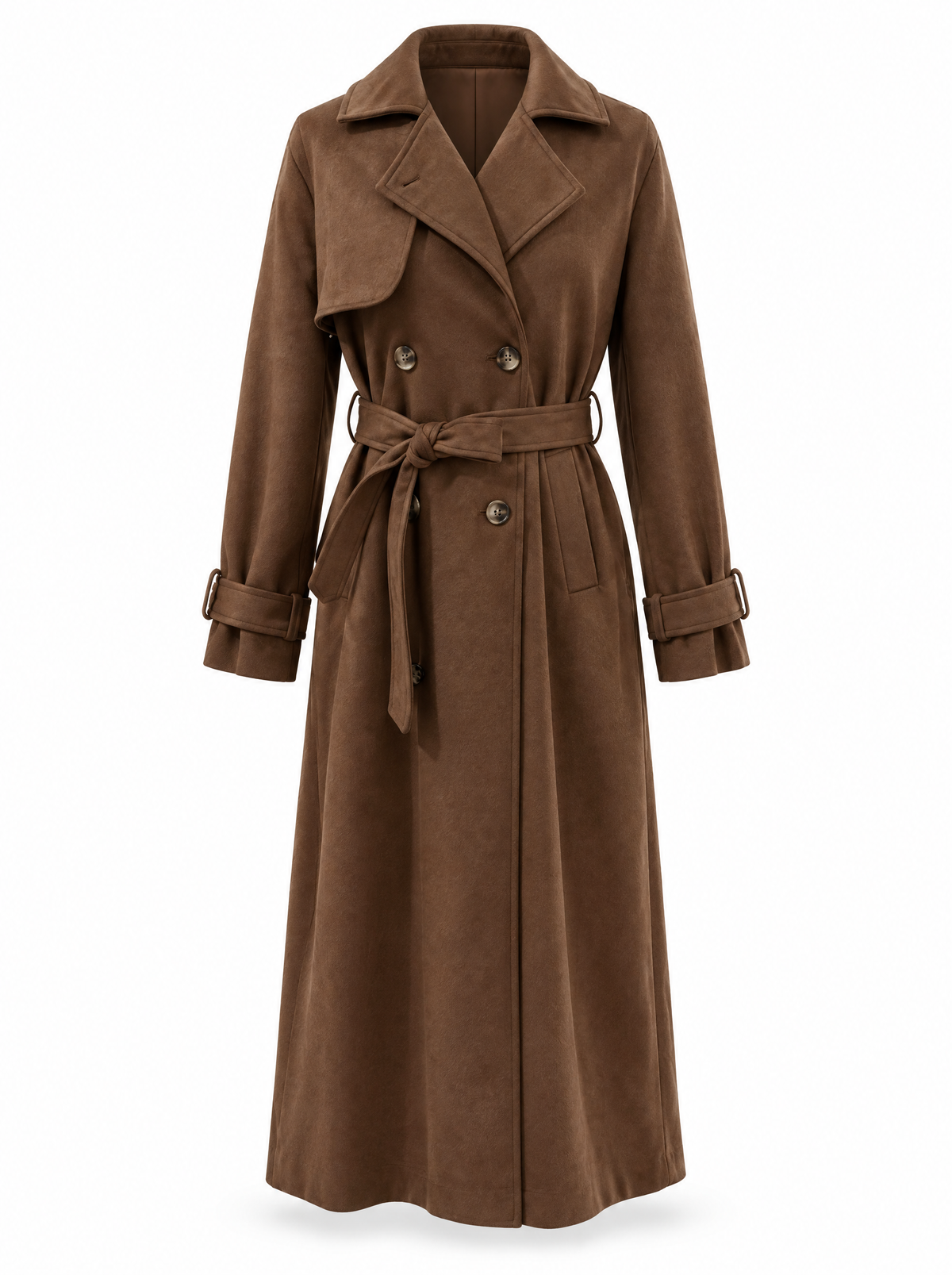 Manteau long à taille nouée Maëva