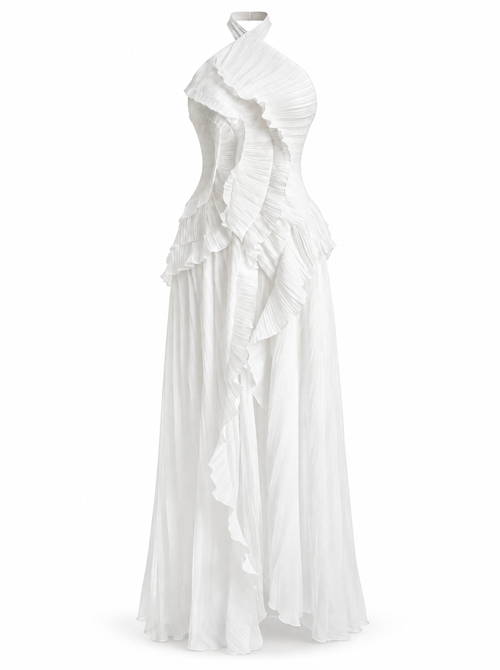 Robe de soirée à volants Inès