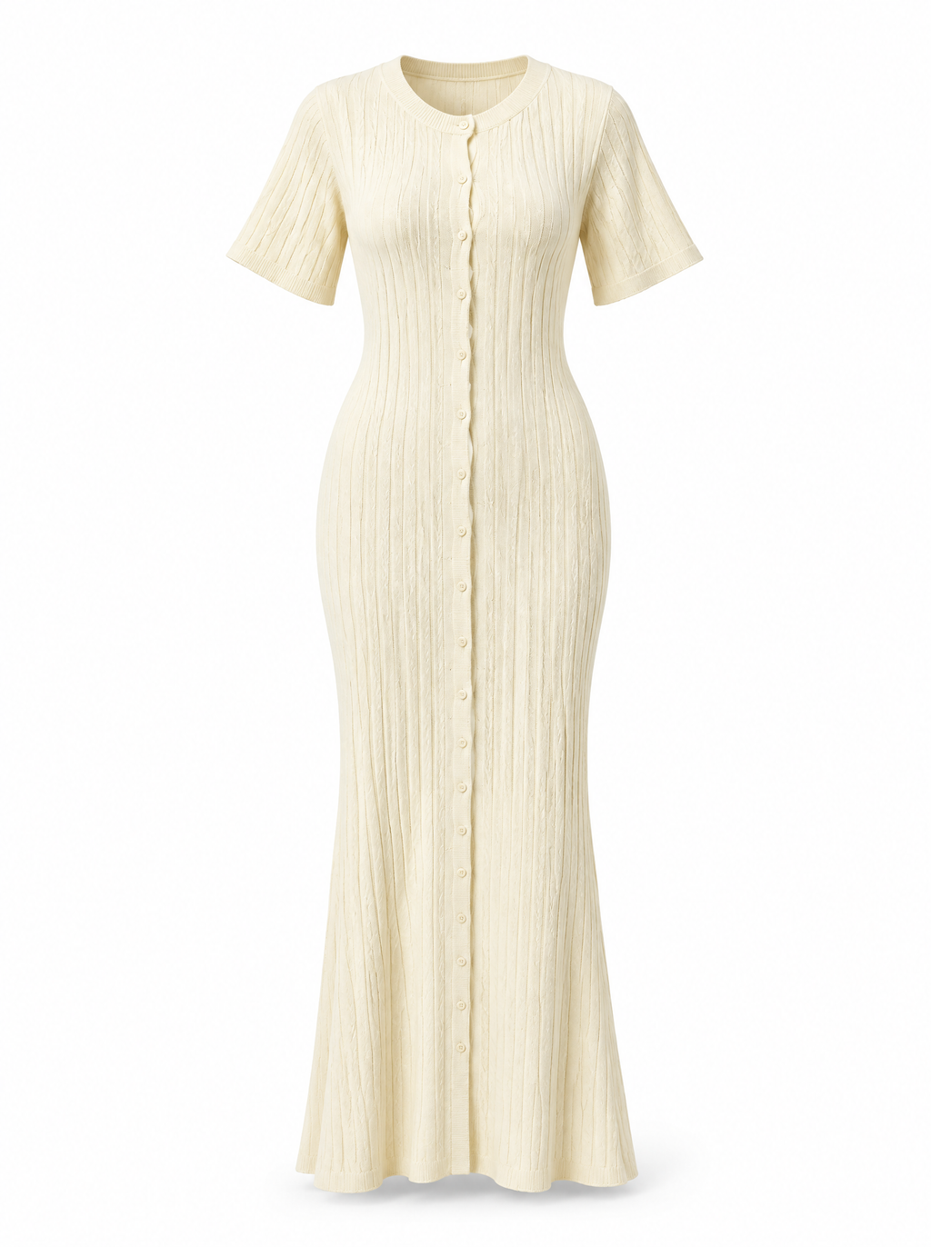Robe longue en maille boutonnée Noémie