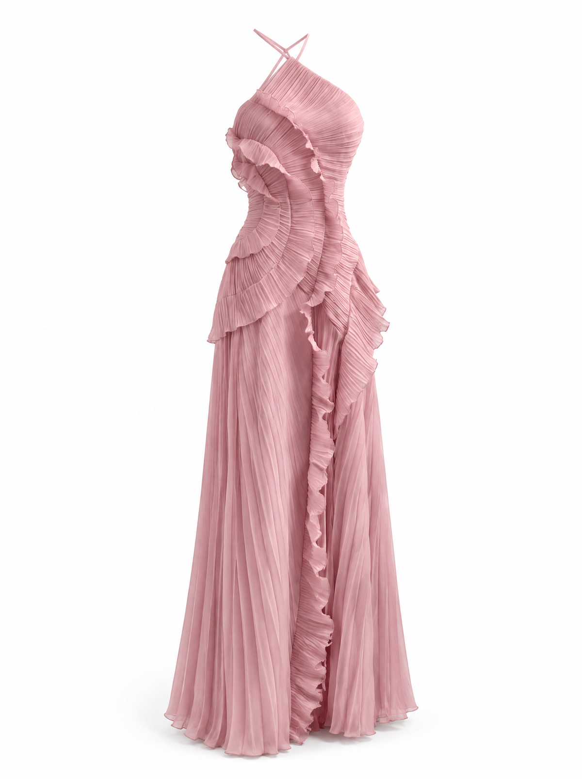 Robe de soirée à volants Inès