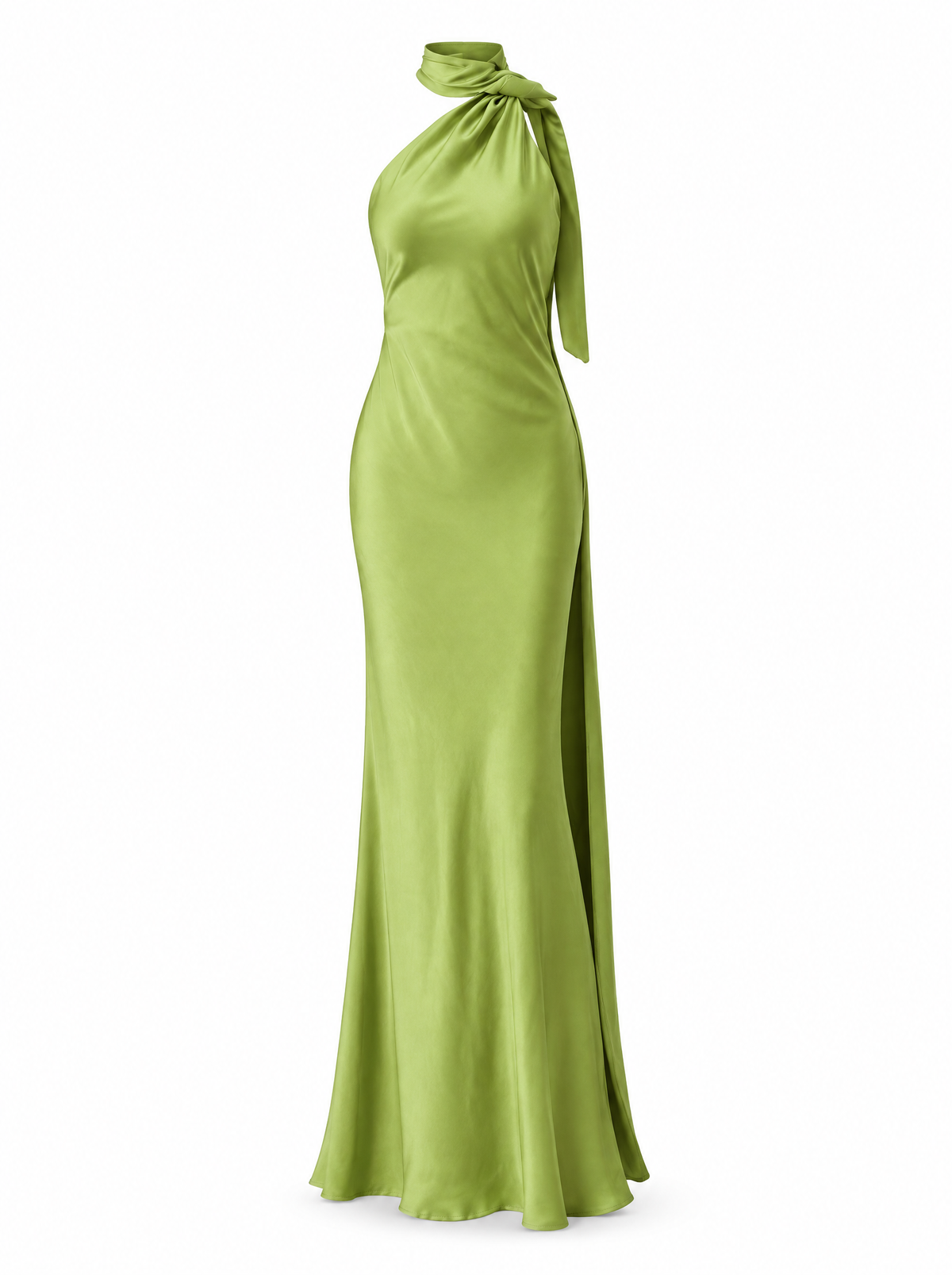Robe de soirée en satin à ruban Isaure