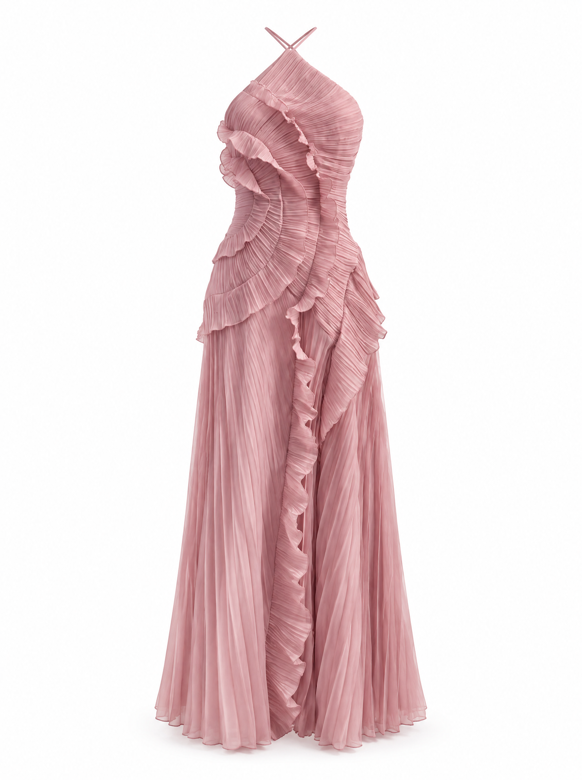 Robe de soirée à volants Inès