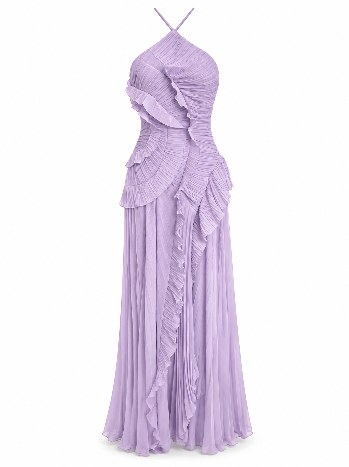 Robe de soirée à volants Inès