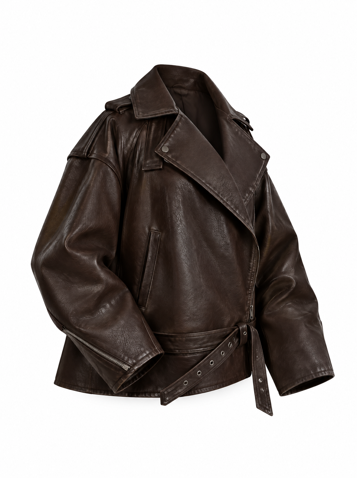 Veste ceinturée effet cuir à lacets Juliane