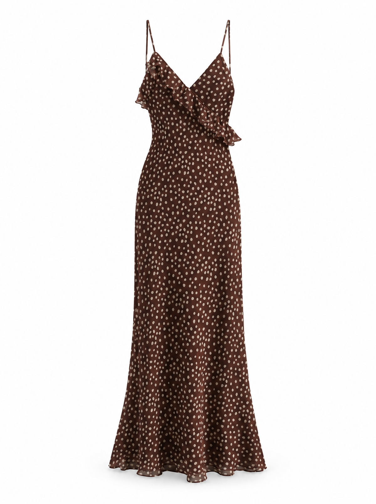 Robe longue à pois sans manches Mahaut