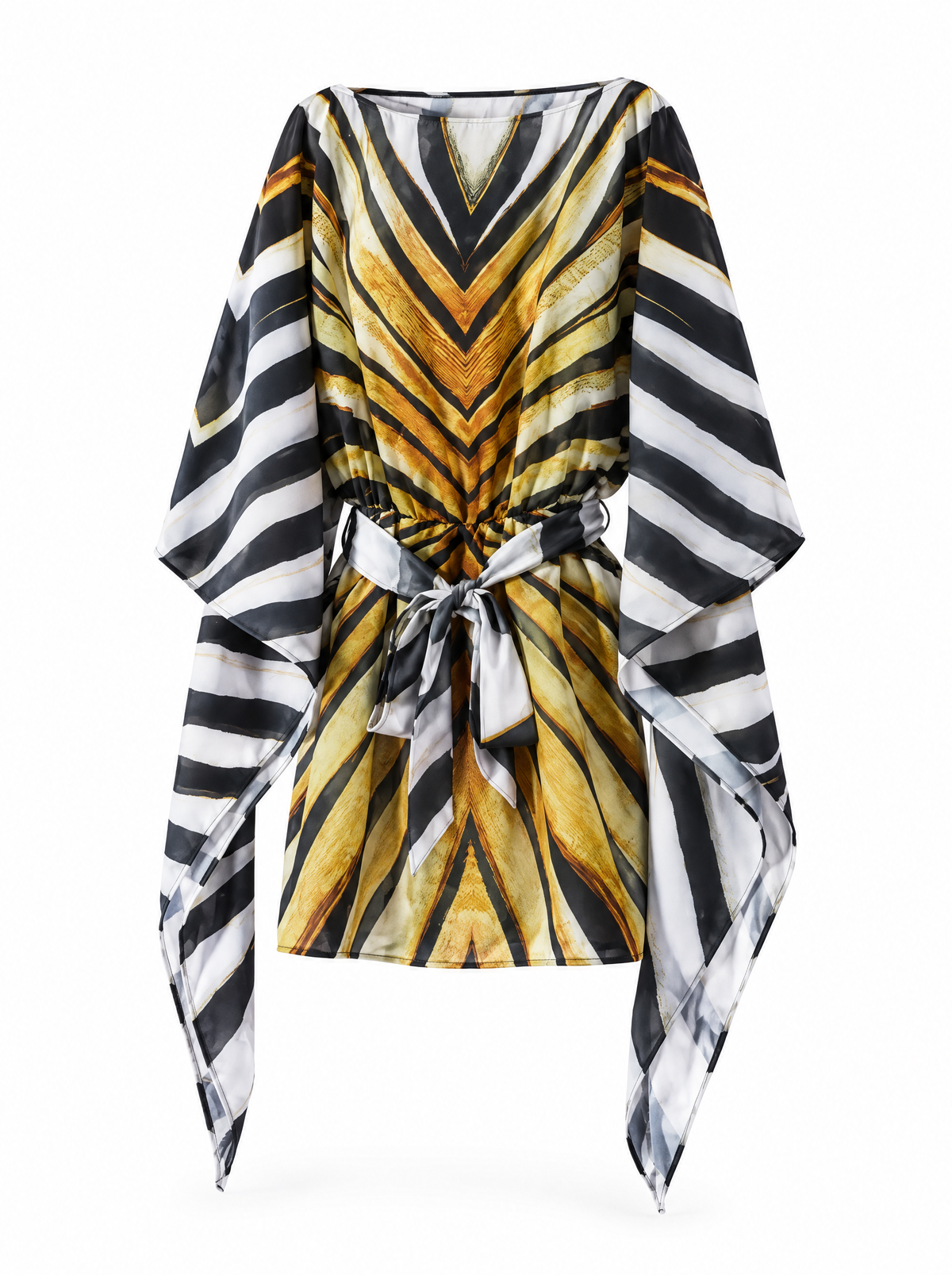 Robe courte imprimée en mousseline Axelle
