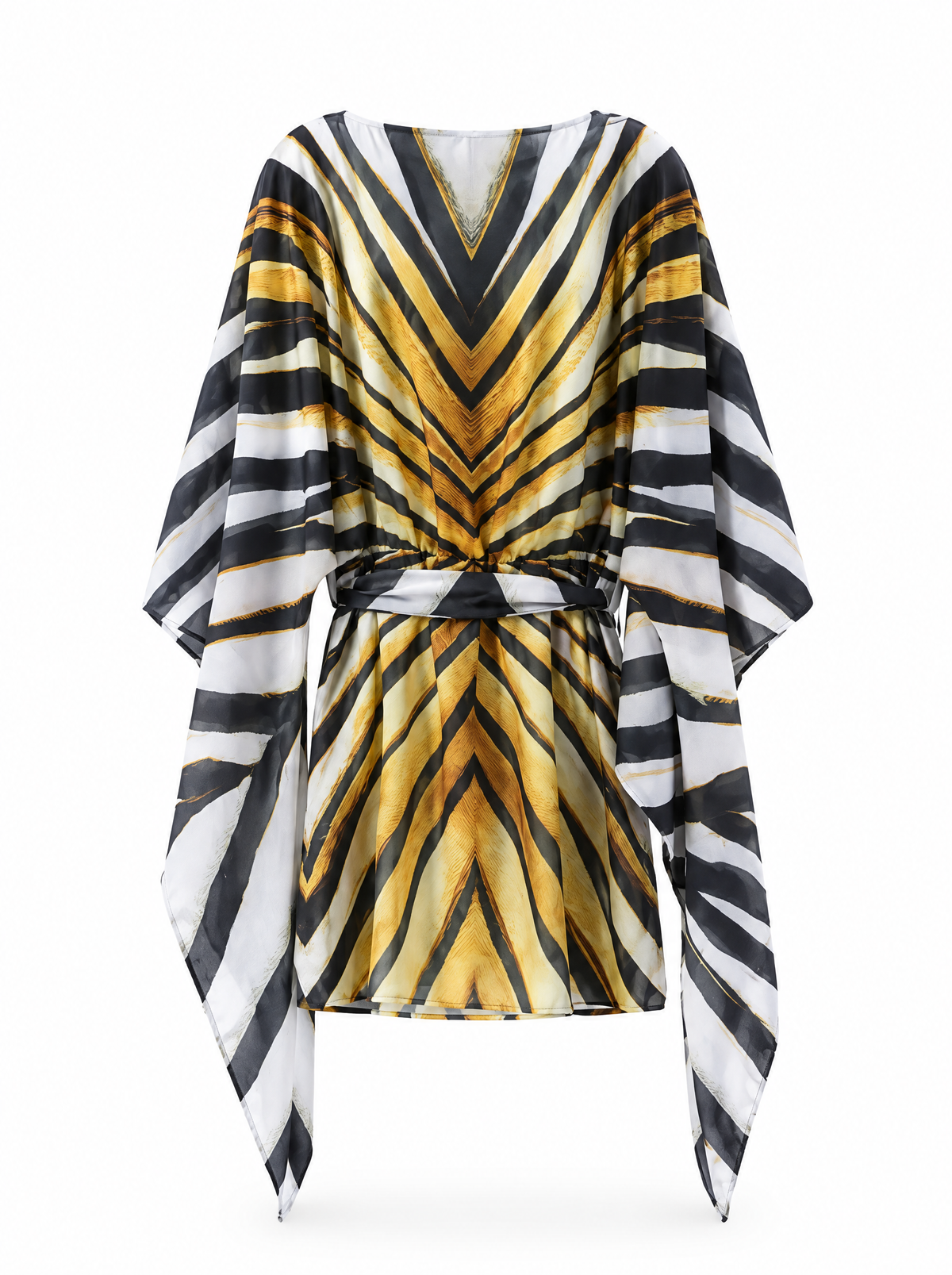 Robe courte imprimée en mousseline Axelle
