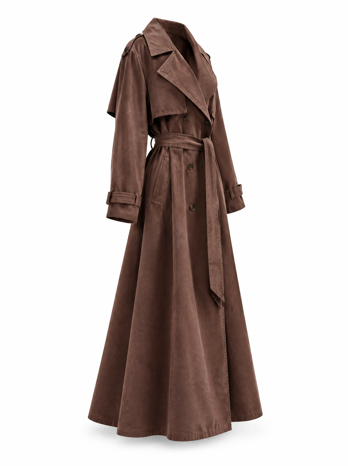 Manteau croisé à col en V Albertine