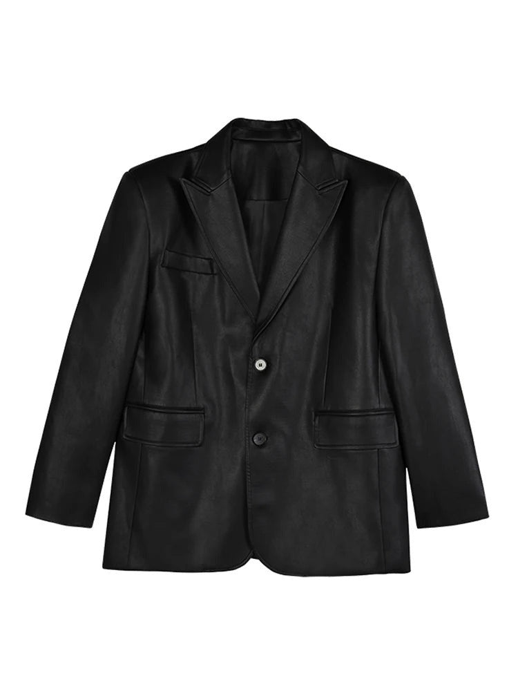 Blazer oversize effet cuir Ludivine