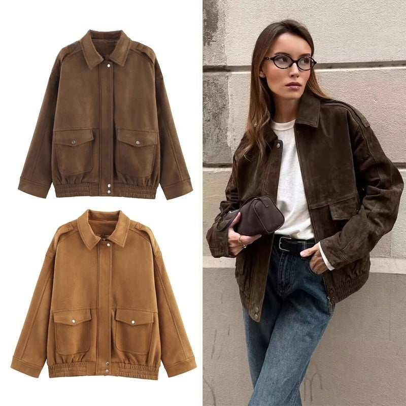Blouson effet suède zippé Ségolène