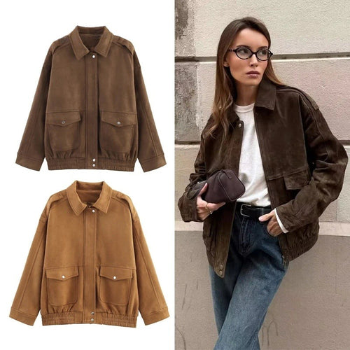 Blouson effet suède zippé Ségolène