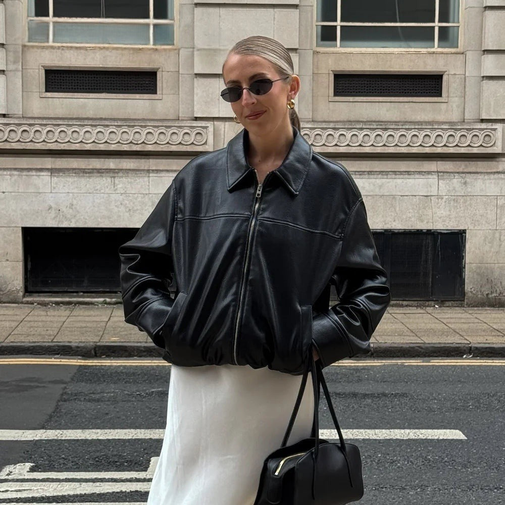 Veste vintage effet cuir à empiècements Cosette