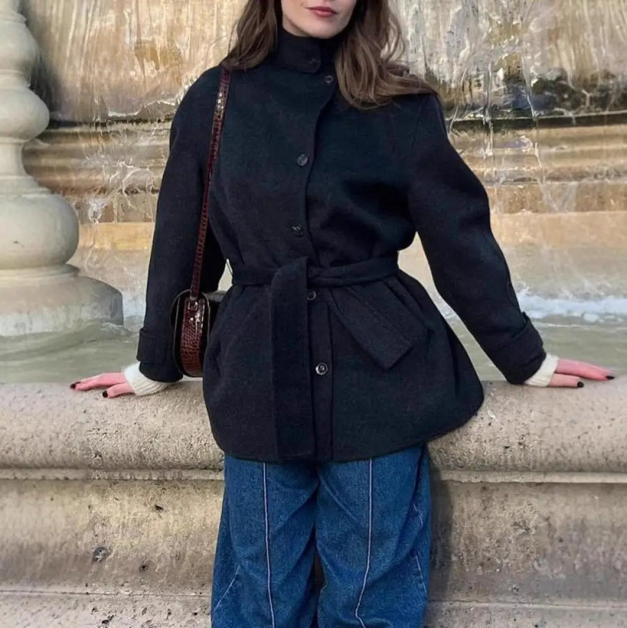 Manteau court ceinturé Monique