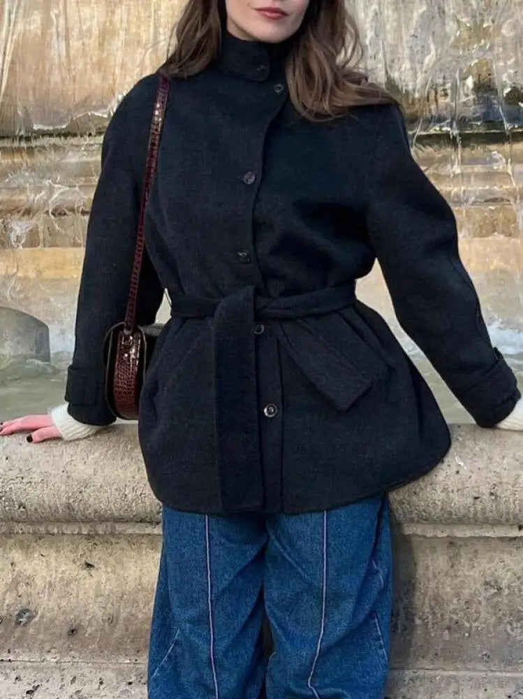 Manteau court ceinturé Monique