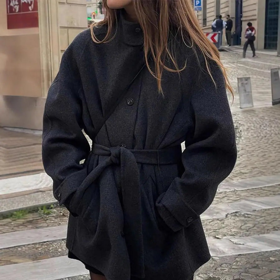 Manteau court ceinturé Monique
