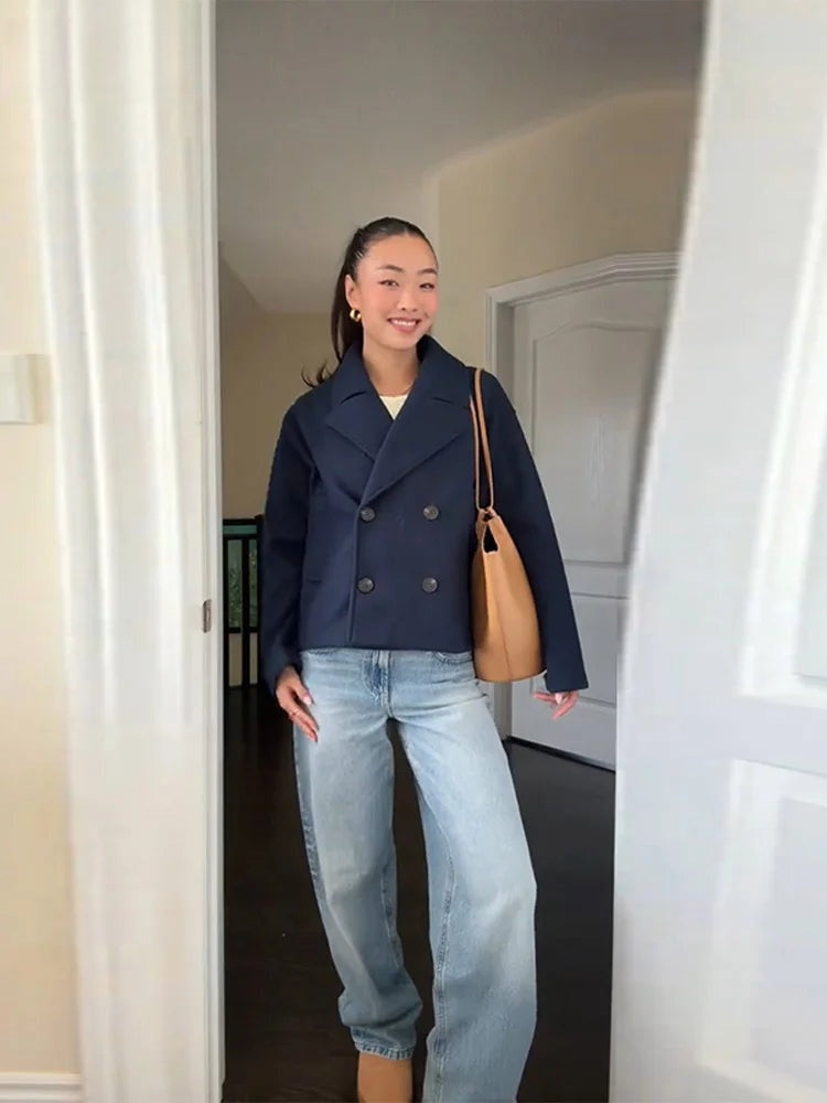 Manteau court à double boutonnage Victoria