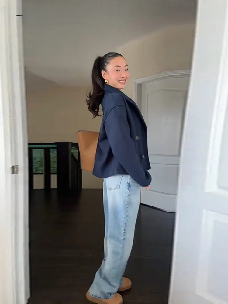 Manteau court à double boutonnage Victoria
