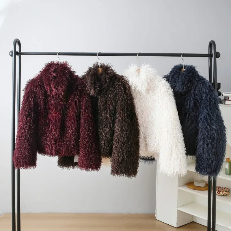 Manteau en fausse fourrure bouclée Bérénice