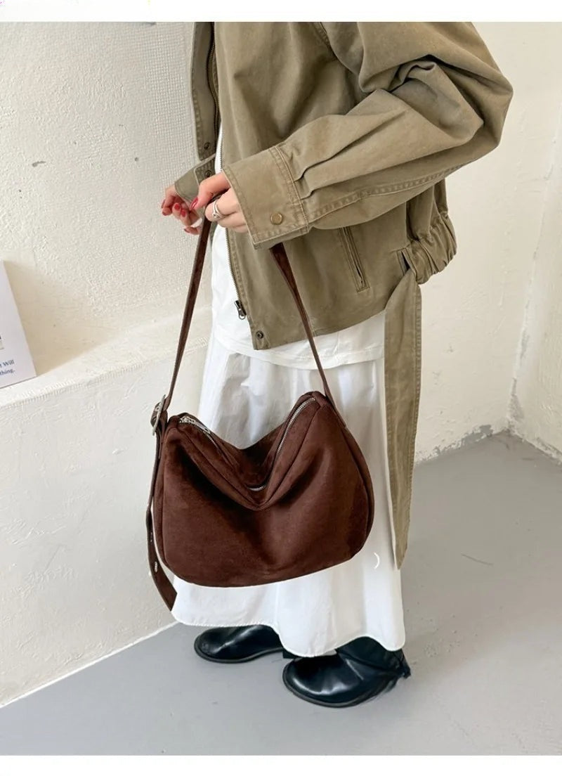 Sac hobo froncé effet suède Luce