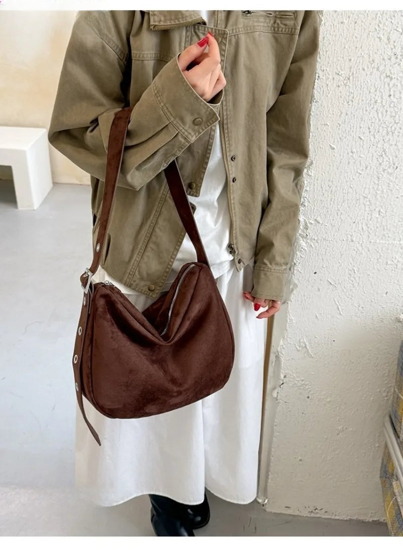 Sac hobo froncé effet suède Luce