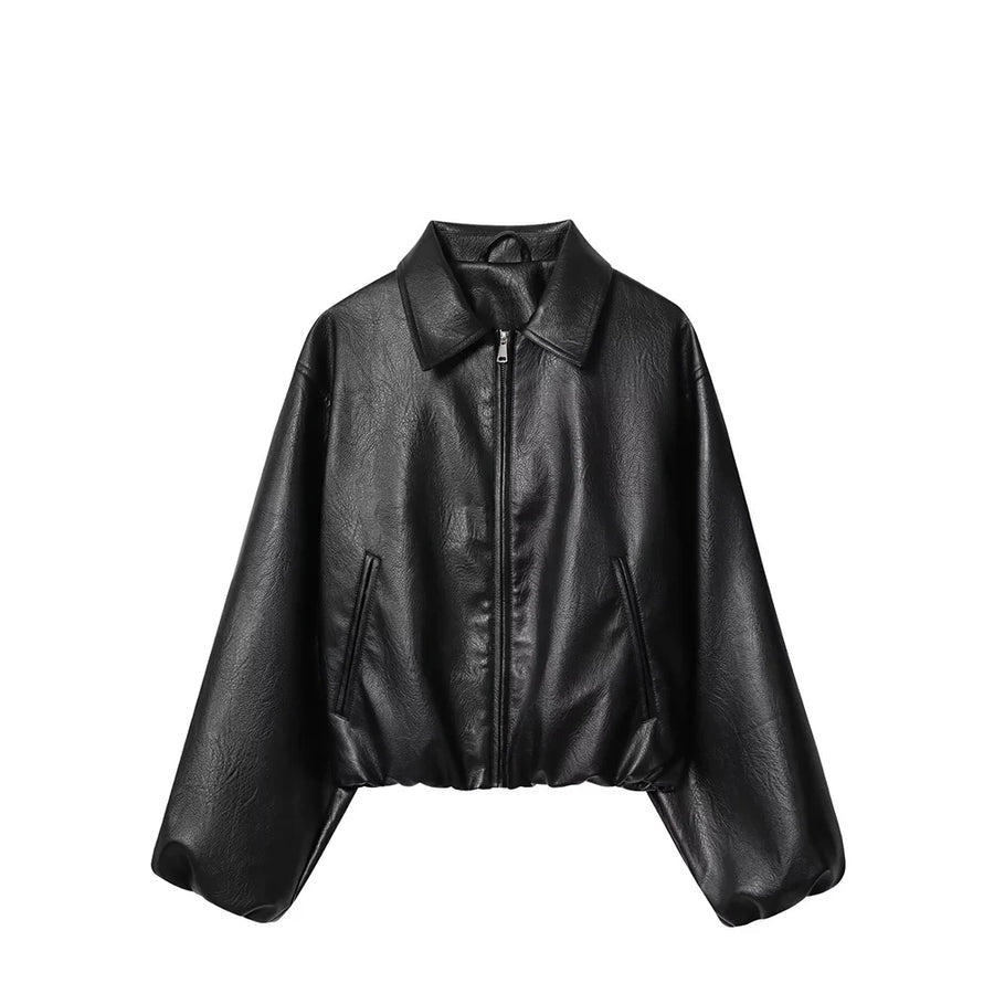 Blouson aviateur à revers effet cuir Ninon