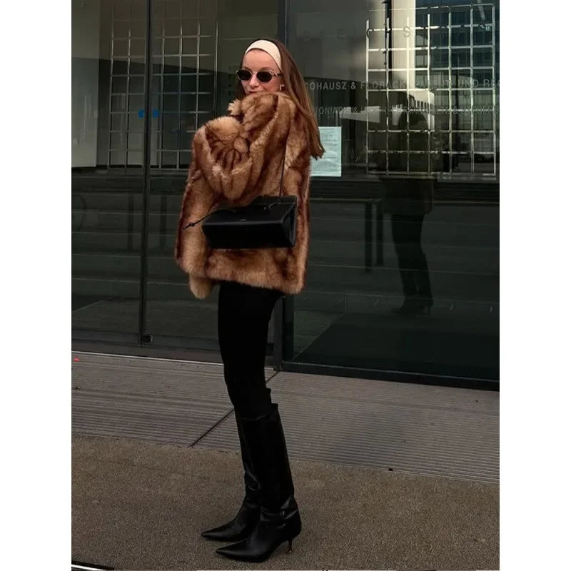 Manteau en fausse fourrure dégradée Clarisse