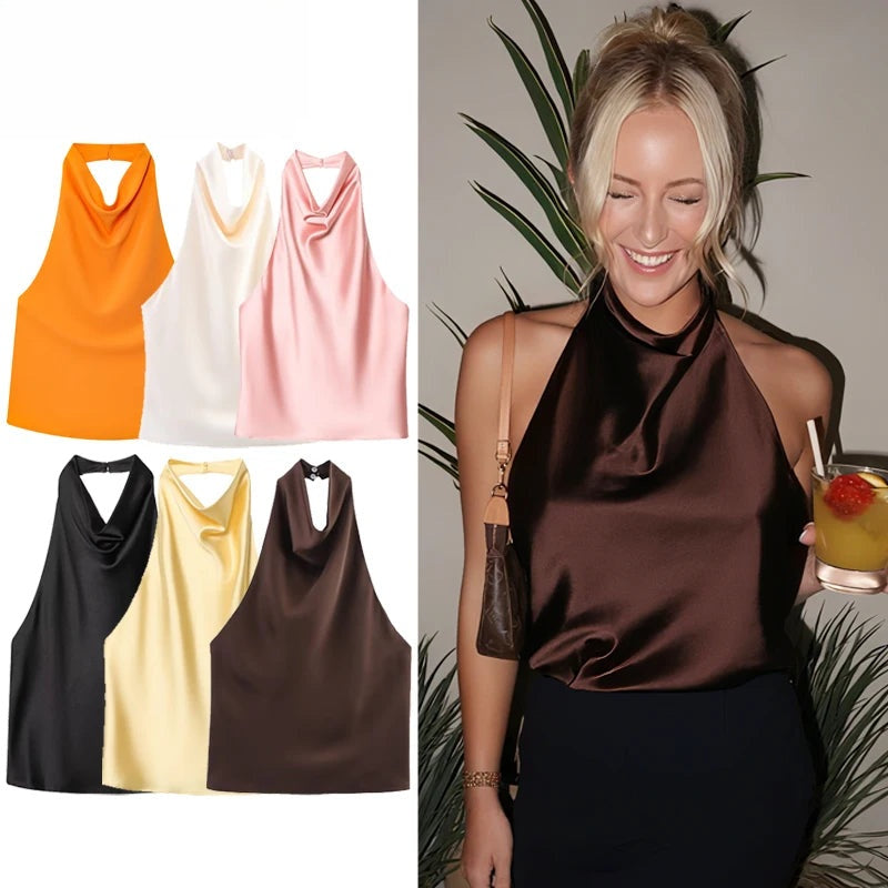 Haut corset en satin dos nu Hortense