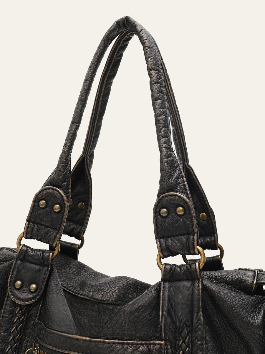Grand sac vintage effet cuir délavé Annabelle