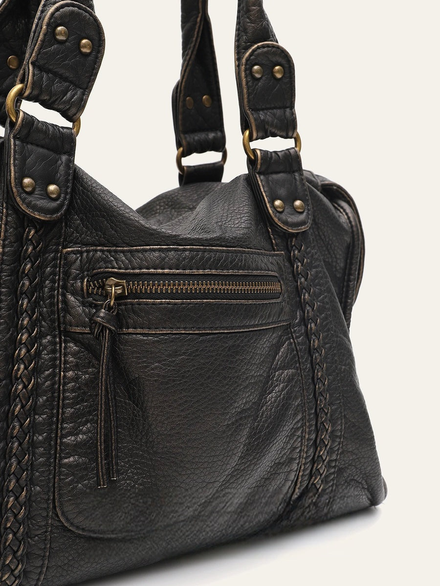 Grand sac vintage effet cuir délavé Annabelle