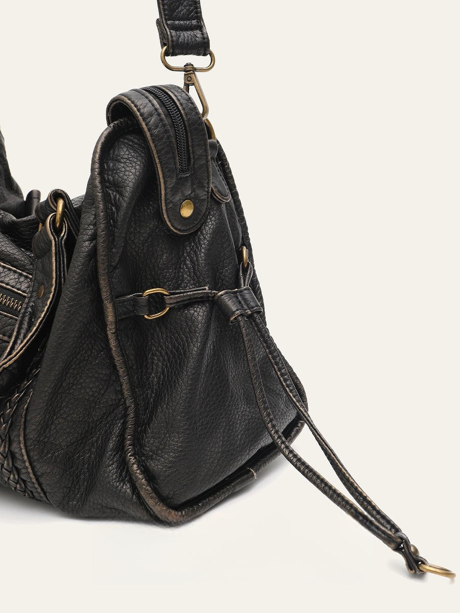 Grand sac vintage effet cuir délavé Annabelle
