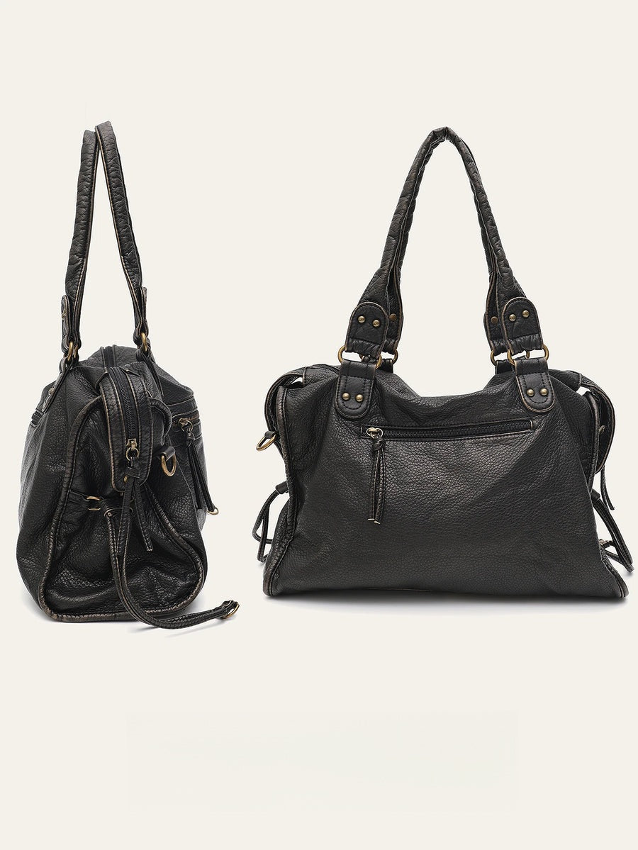 Grand sac vintage effet cuir délavé Annabelle