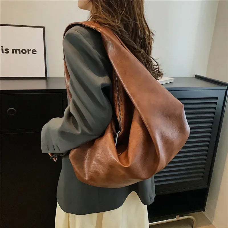 Grand sac hobo noir Louane