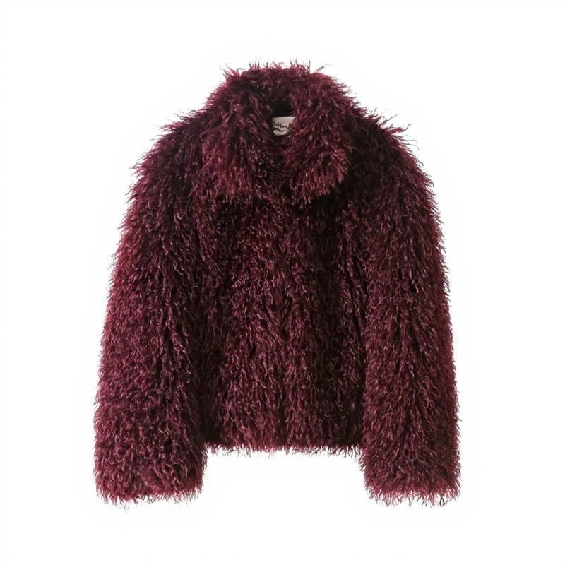 Manteau en fausse fourrure bouclée Bérénice