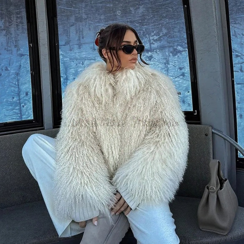 Manteau en fausse fourrure bouclée Bérénice