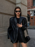 Blazer oversize effet cuir Ludivine