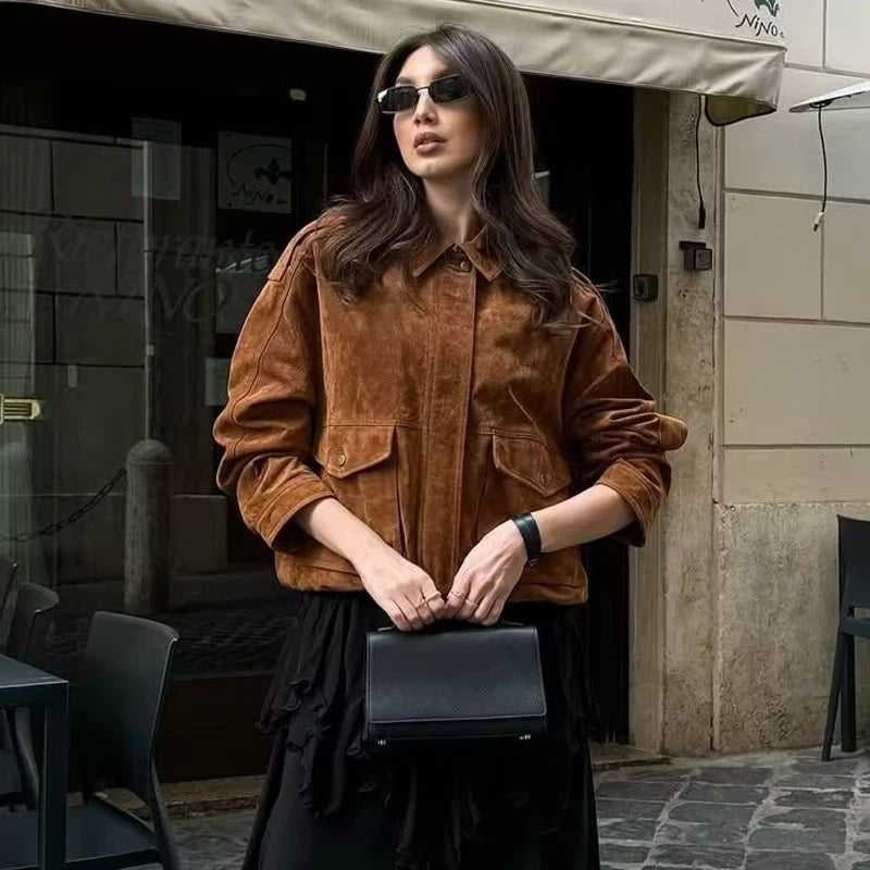 Blouson effet suède zippé Ségolène