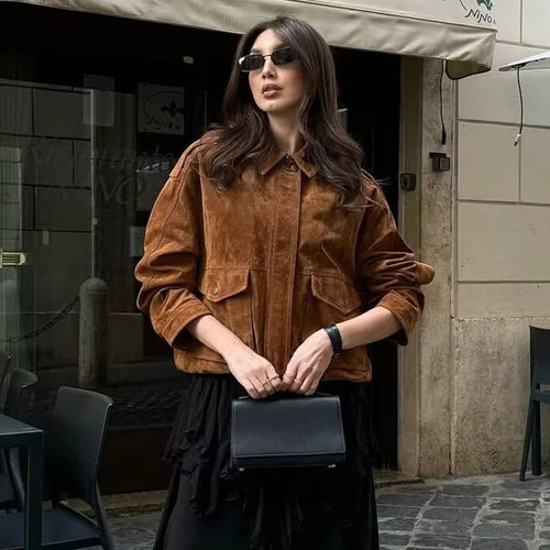 Blouson effet suède zippé Ségolène